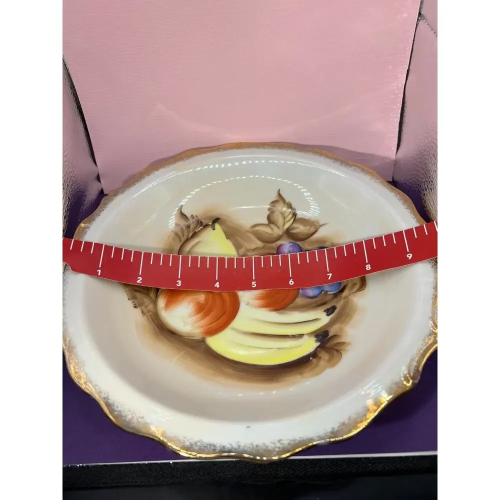Norcrest Fruit Hand Painted Japan Gold Trim 1950's Fruit Bowl